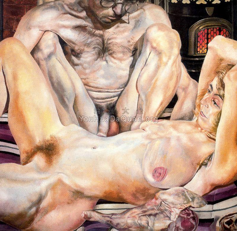 Double Nude Portrait the Artist and His Second Wife or the Leg Of Mutton Nude - 斯坦利·斯宾塞